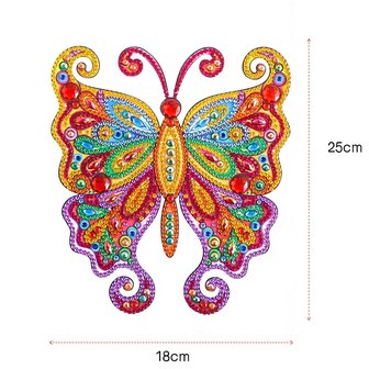 Grand autocollant pour peinture au diamant - Papillon (25 cm)