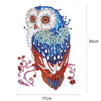 Grand autocollant pour peinture au diamant - Hibou (24 cm)