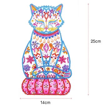 Grand autocollant pour peinture au diamant - Chat (25 cm)