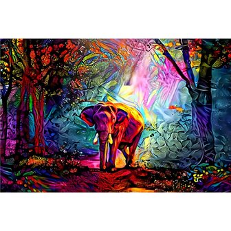 Diamond Painting Elephant Graffiti (taille et forme de pierres au choix)