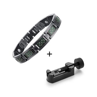 Magnetische Titanium (heren) armband Noah Groen