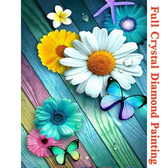 Crystal Diamond Painting Vlinders en bloemen 01 (formaat naar keuze)