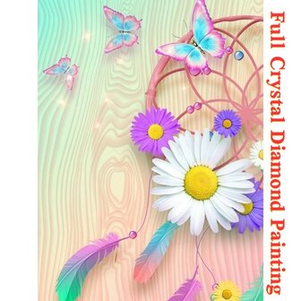 Crystal Diamond Painting Vlinders en bloemen 03