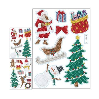 Diamond Painting Sticker Set Kerst 004 (17 stuks)