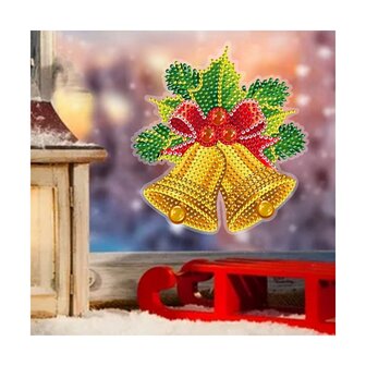 Diamond Painting Autocollant de No&euml;l grand Cloches de No&euml;l 01 (14cm)