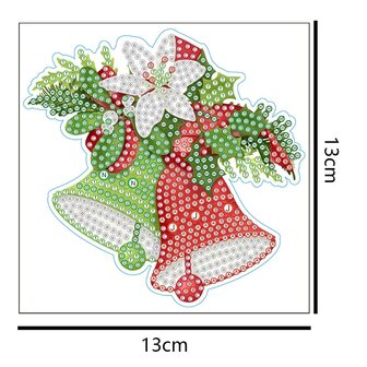 Diamond Painting Autocollant de No&euml;l grand Cloches de No&euml;l 02 (13cm)