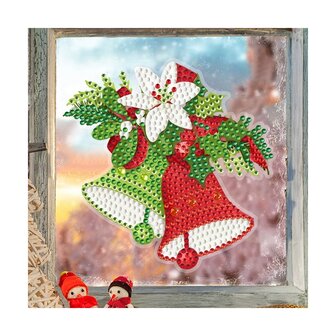 Diamond Painting Autocollant de No&euml;l grand Cloches de No&euml;l 02 (13cm)