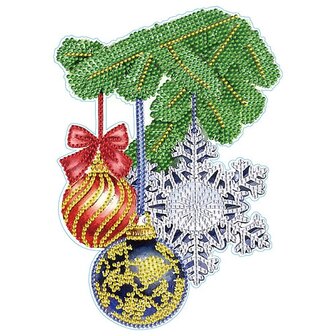 Diamond Painting Kerst sticker groot Kerstballen 01 (23cm)