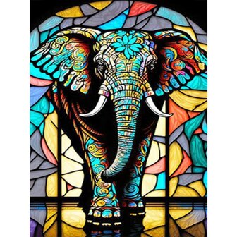 Diamond Painting Glas in lood Olifant