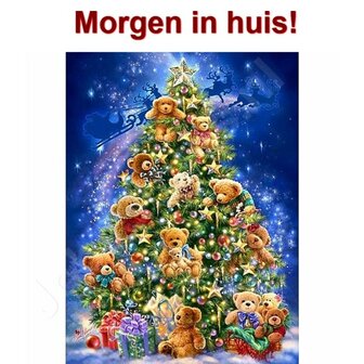Diamond Painting Kerstboom Beren 40x50cm