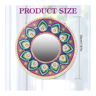 Diamond Painting Miroir 02 Mandala Vert (20cm)