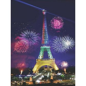 Diamond Painting Eiffeltoren in Parijs met vuurwerk