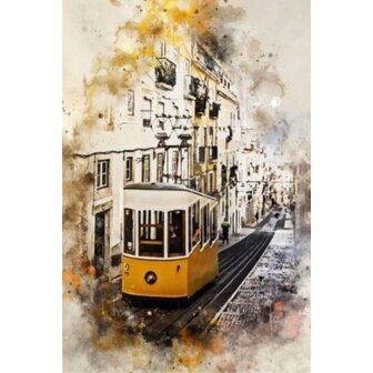 Diamond Painting Gele Tram Lissabon