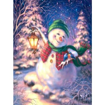 Diamond Painting Kerst - Sneeuwpop