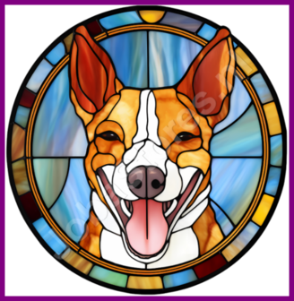 Diamond Painting Glas in lood Hond - Basenji