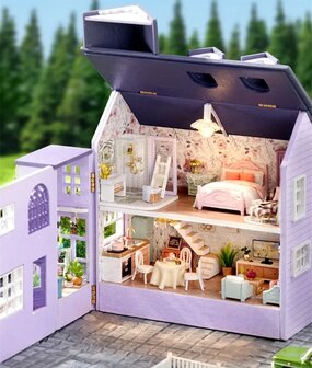 Maisons miniatures DIY lot de 2 (bleu + violet)