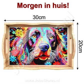 Diamond Painting Plateau en Bois 02 Chien (20x30cm)