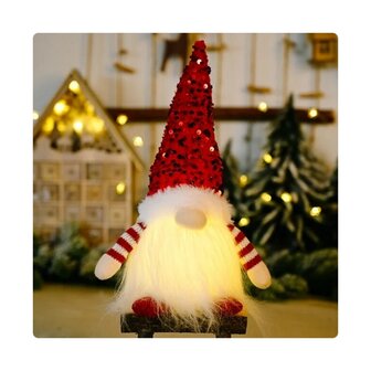 Led Kerst Gnome-Kabouter Rood 30cm
