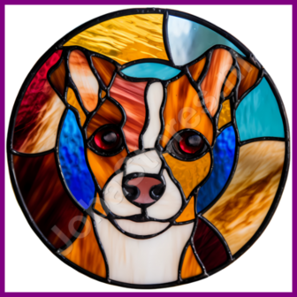 Diamond Painting Glas in lood Hond - Jack Russell