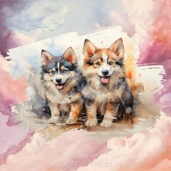 Diamond Painting Aquarel Hond - Alaska Malamute