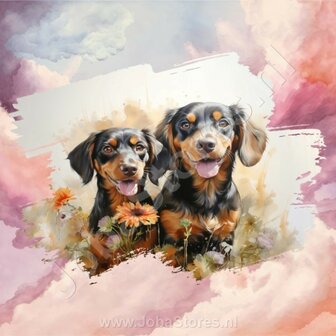 Diamond Painting Aquarel Hond - Bloedhond