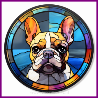 Diamond Painting Glas in lood Hond - Franse Bulldog