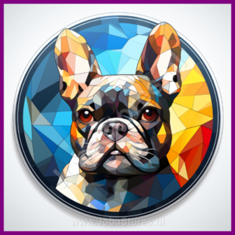 Diamond Painting Glas in lood Hond - Franse Bulldog