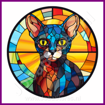 Diamond Painting Glas in lood Kat - Devon Rex