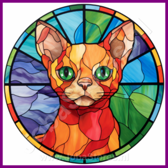 Diamond Painting Glas in lood Kat - Devon Rex