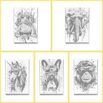 HappyDots DOT Painting Kleurboek Gekke dieren - 20 stippelschilderijen