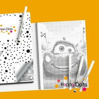 HappyDots DOT Painting Kleurboek Transport - 20 stippelschilderijen