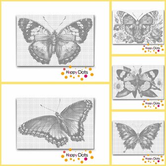 HappyDots DOT Painting Kleurboek Vlinders - inclusief 3 stiften - 20 stippelschilderijen