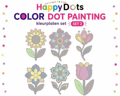 Ensemble de coloriages HappyDots Color Dot Painting Fleurs