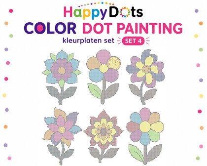 Ensemble de coloriages HappyDots Color Dot Painting Fleurs