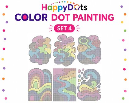 Ensemble de peinture &agrave; points de couleur HappyDots, format A4, abstrait et color&eacute;