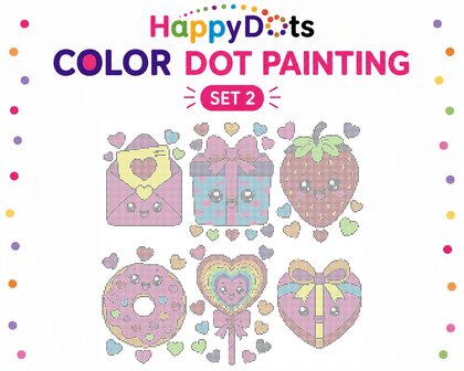 Kit de peinture &agrave; points HappyDots couleur Amour A4