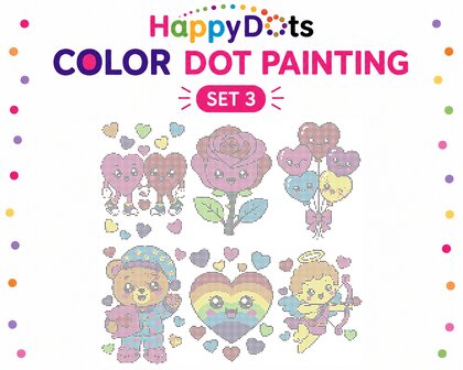 Kit de peinture &agrave; points HappyDots couleur Amour A4