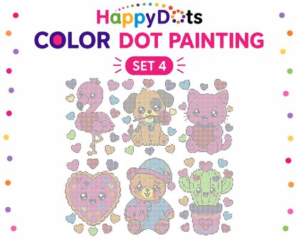 Kit de peinture &agrave; points HappyDots couleur Amour A4
