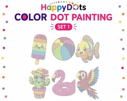 Kit de peinture &agrave; points de couleur HappyDots &Eacute;t&eacute; A4