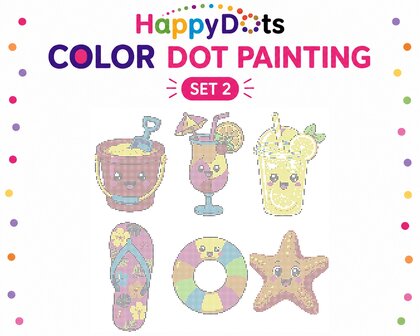 Kit de peinture &agrave; points de couleur HappyDots &Eacute;t&eacute; A4