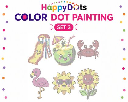 Kit de peinture &agrave; points de couleur HappyDots &Eacute;t&eacute; A4