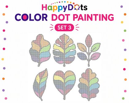 Kit de peinture &agrave; points HappyDots Color DOT Feuilles color&eacute;es A4