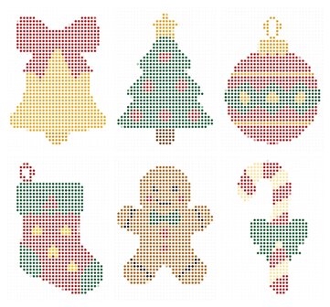 Ensemble de cartes de No&euml;l HappyDots Color DOT Painting 001 A6