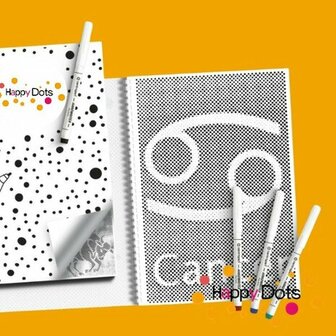 HappyDots DOT Painting Kleurboek Sterrenbeelden  - 24 stippelschilderijen