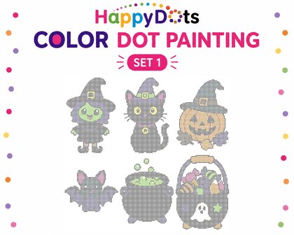 HappyDots Color DOT Ensemble de peinture Halloween A4