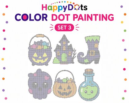 HappyDots Color DOT Ensemble de peinture Halloween A4