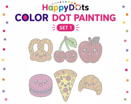 HappyDots Color DOT Ensemble de peinture Kawaii nourriture A4