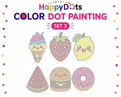 HappyDots Color DOT Ensemble de peinture Kawaii nourriture A4