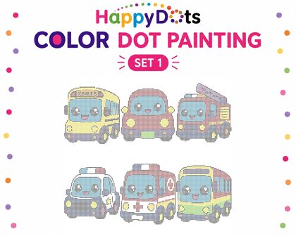 Kit de peinture &agrave; points HappyDots Color DOT V&eacute;hicules A4