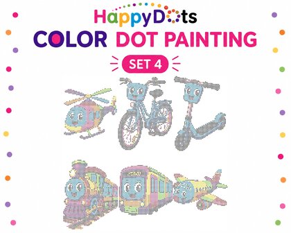 Kit de peinture &agrave; points HappyDots Color DOT V&eacute;hicules A4